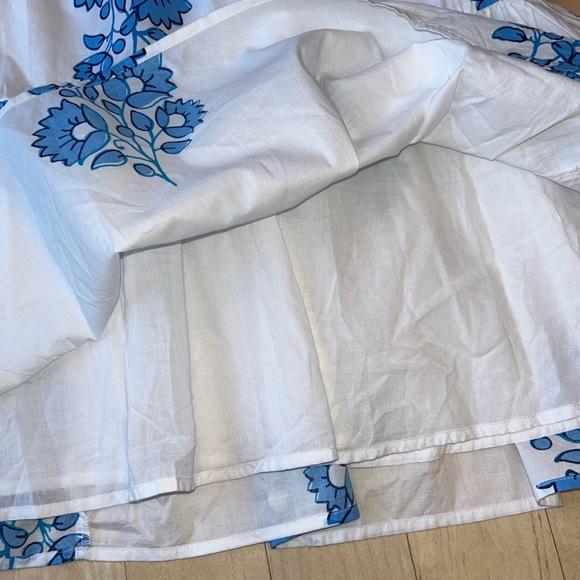 J. Crew Women’s Cotton Floral Puff Sleeve Tiered Midi Dress Blue/White Sz 4 NWT - Picture 12 of 16